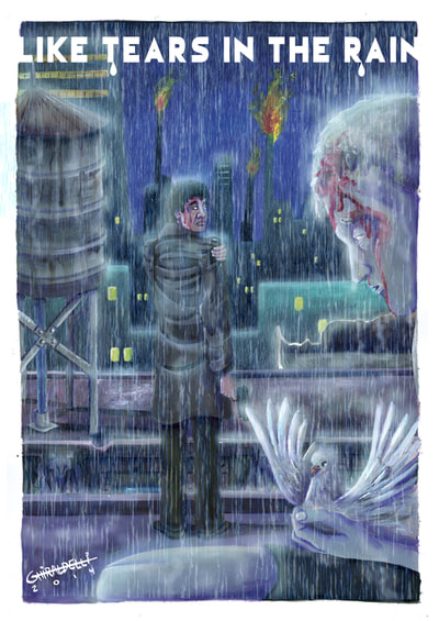 ...like tears in the rain (homenagem a "Blade Runner") - 2014.
Acrílica + digital (A3).